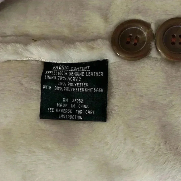 Canvas Genuine Leather Coat with Faux Fur Lining - Picture 5 of 6